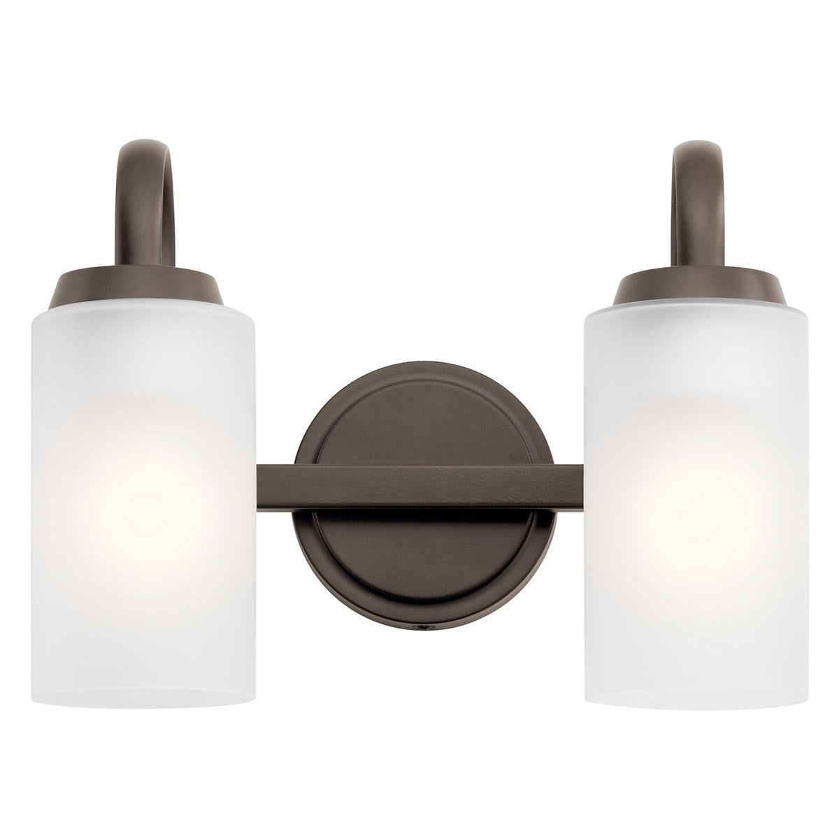 KICHLER 55086OZ Kennewick 1 Light Wall Sconce With Etched Glass Olde Bronze