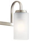KICHLER 55087NI Kennewick 2 Light Vanity Light With Etched Glass Brushed Nickel