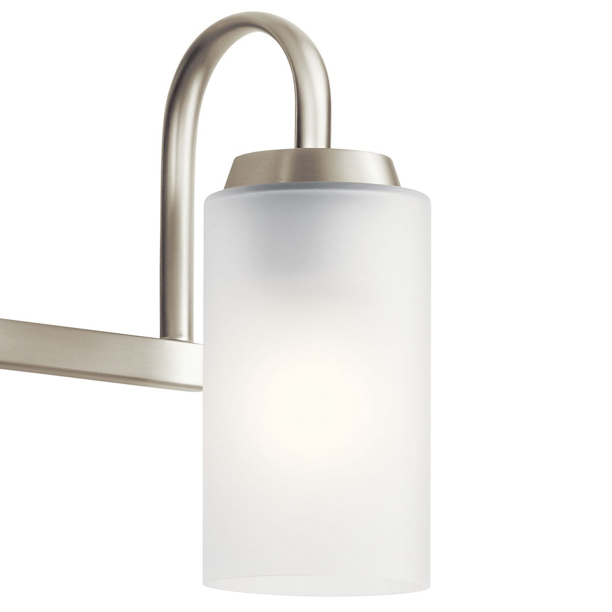 KICHLER 55087NI Kennewick 2 Light Vanity Light With Etched Glass Brushed Nickel
