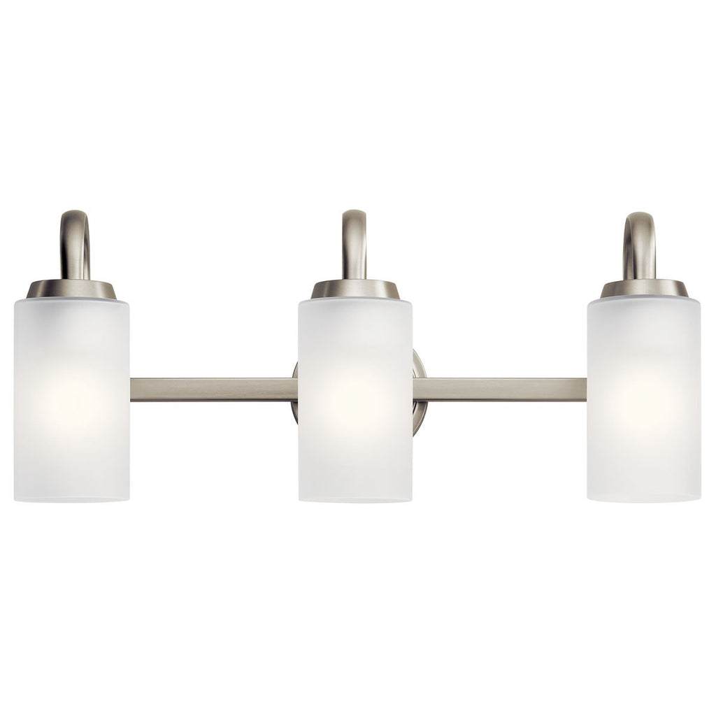 KICHLER 55087NI Kennewick 2 Light Vanity Light With Etched Glass Brushed Nickel