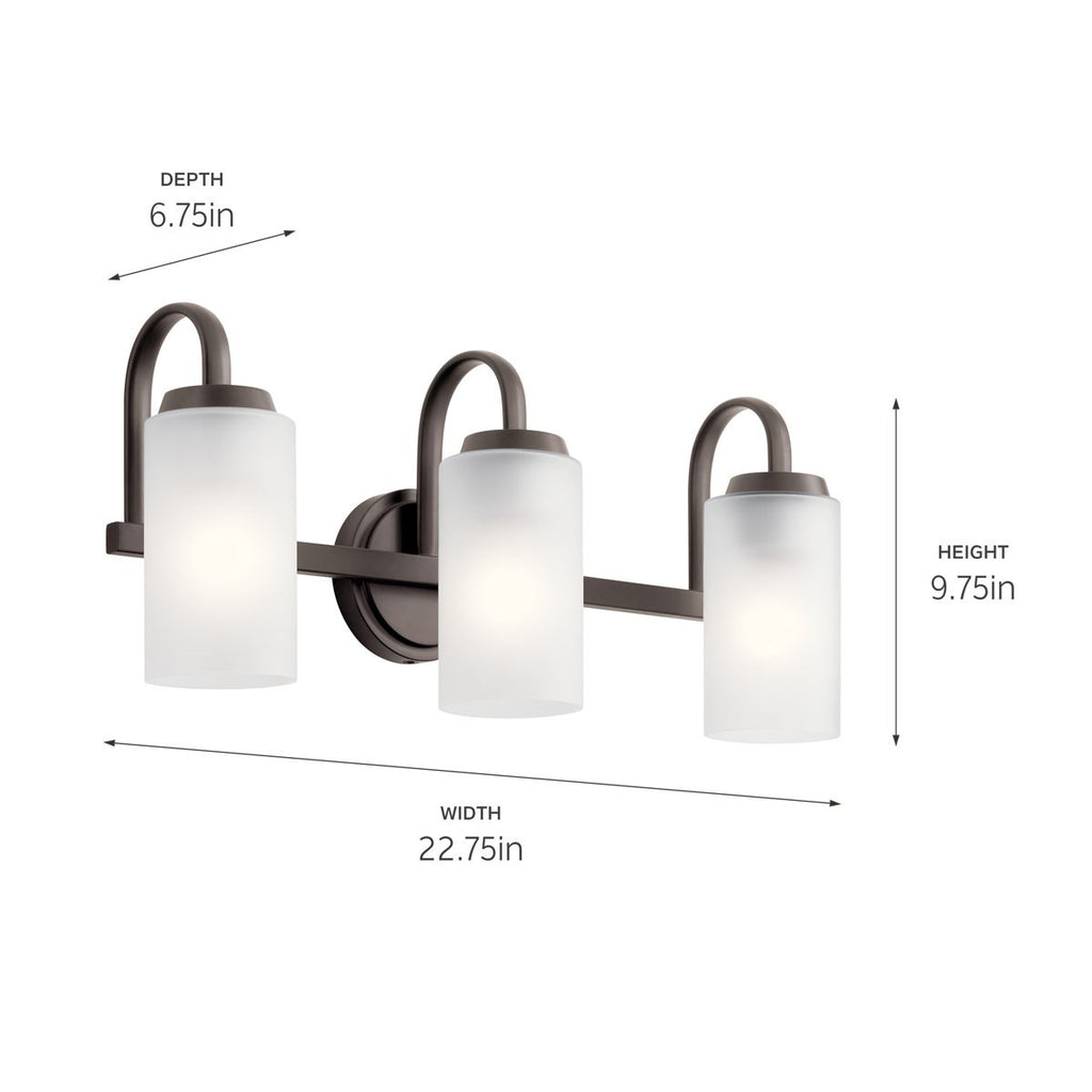 KICHLER 55087OZ Kennewick Bath 3 Light - Olde Bronze