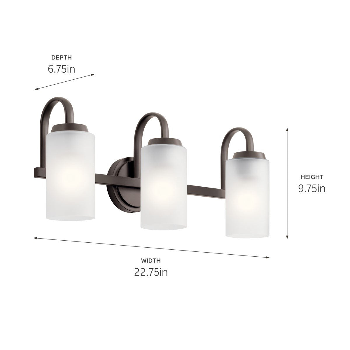 KICHLER 55087OZ Kennewick Bath 3 Light - Olde Bronze