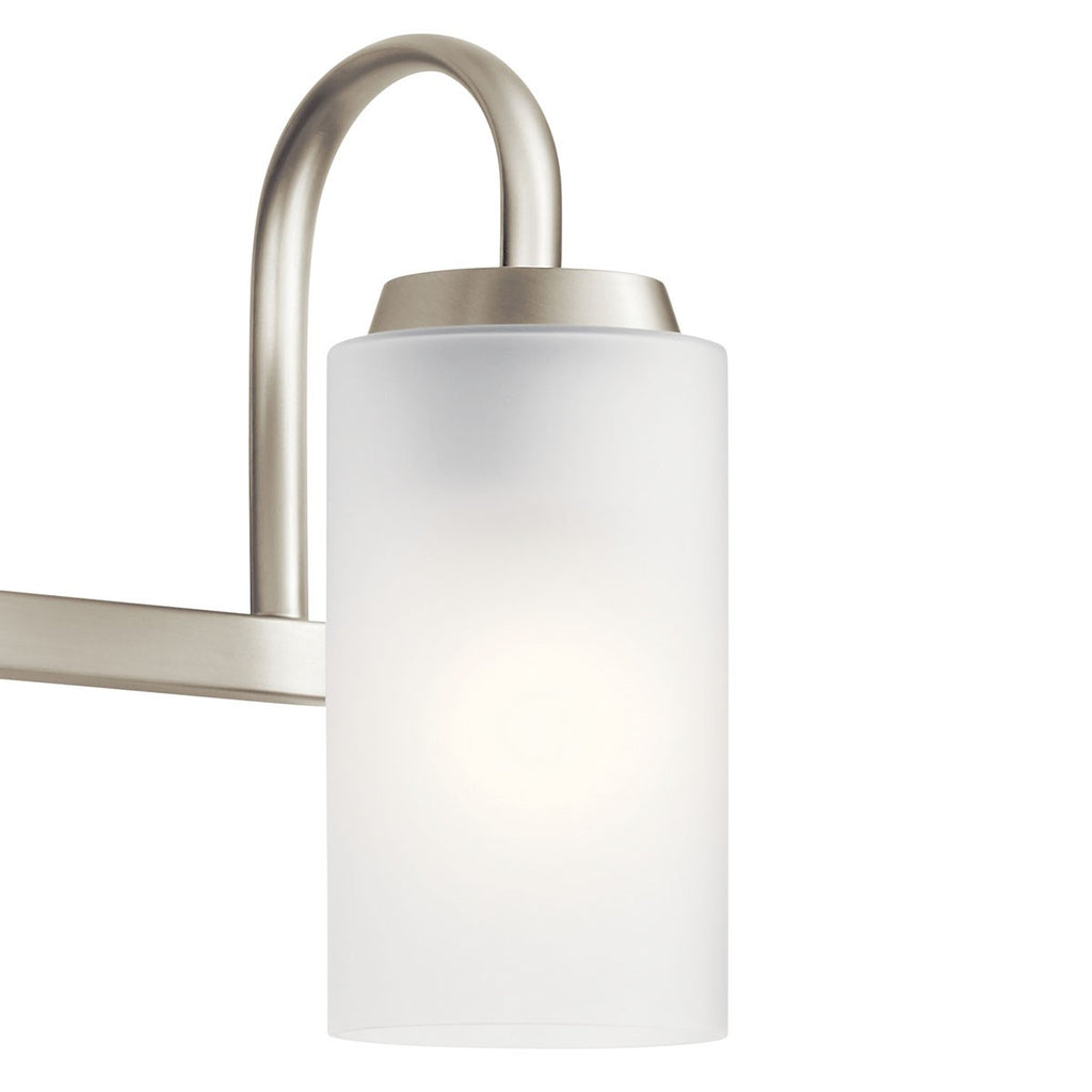 KICHLER 55088NI Kennewick 2 Light Vanity Light With Etched Glass Olde Bronze