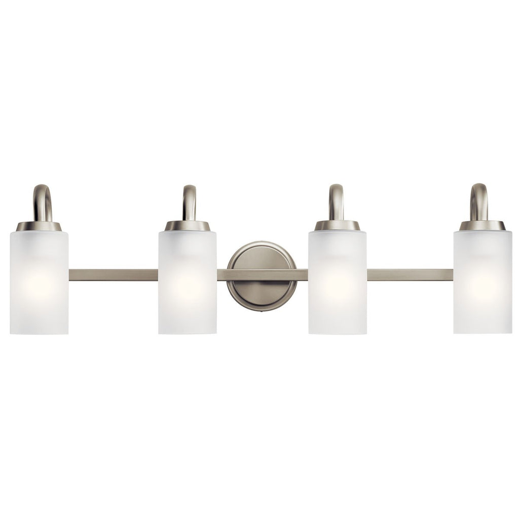 KICHLER 55088NI Kennewick 2 Light Vanity Light With Etched Glass Olde Bronze