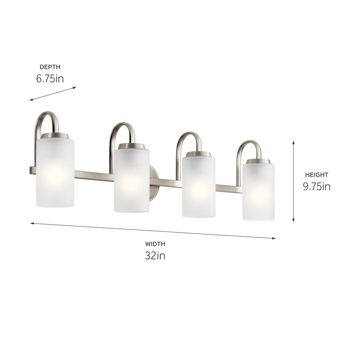 KICHLER 55088NI Kennewick 2 Light Vanity Light With Etched Glass Olde Bronze