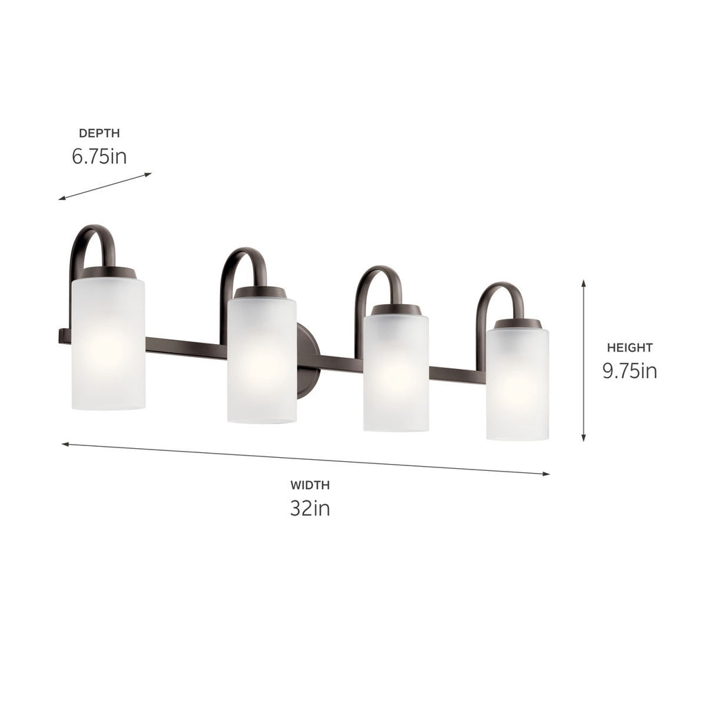 KICHLER 55088OZ Kennewick Bath 4 Light - Olde Bronze
