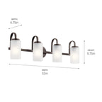 KICHLER 55088OZ Kennewick Bath 4 Light - Olde Bronze