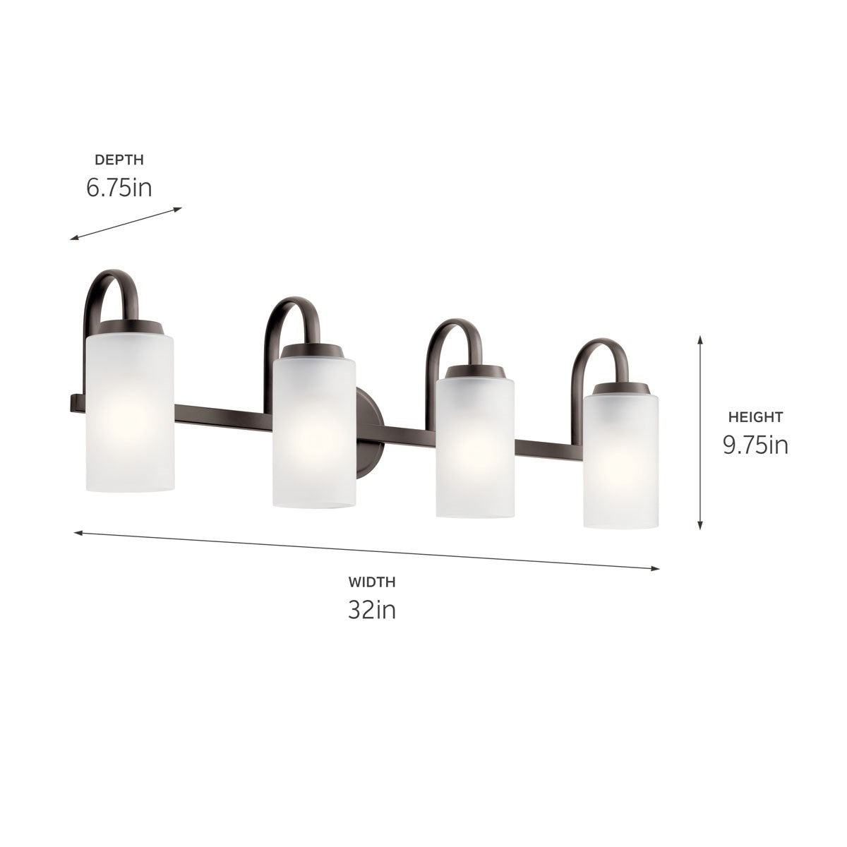 KICHLER 55088OZ Kennewick Bath 4 Light - Olde Bronze