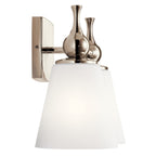KICHLER 55091PN Cosabella 15" 2 Light Vanity Light With Etched White Glass Polished Nickel