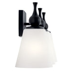 KICHLER 55092BK Cosabella 24" 3 Light Vanity Light With Etched White Glass Black