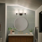 KICHLER 55092BK Cosabella 24" 3 Light Vanity Light With Etched White Glass Black