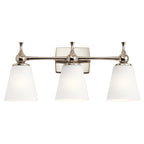 KICHLER 55092PN Cosabella 24" 3 Light Vanity Light With Etched White Glass Polished Nickel