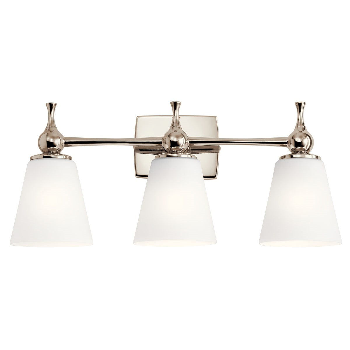 KICHLER 55092PN Cosabella 24" 3 Light Vanity Light With Etched White Glass Polished Nickel