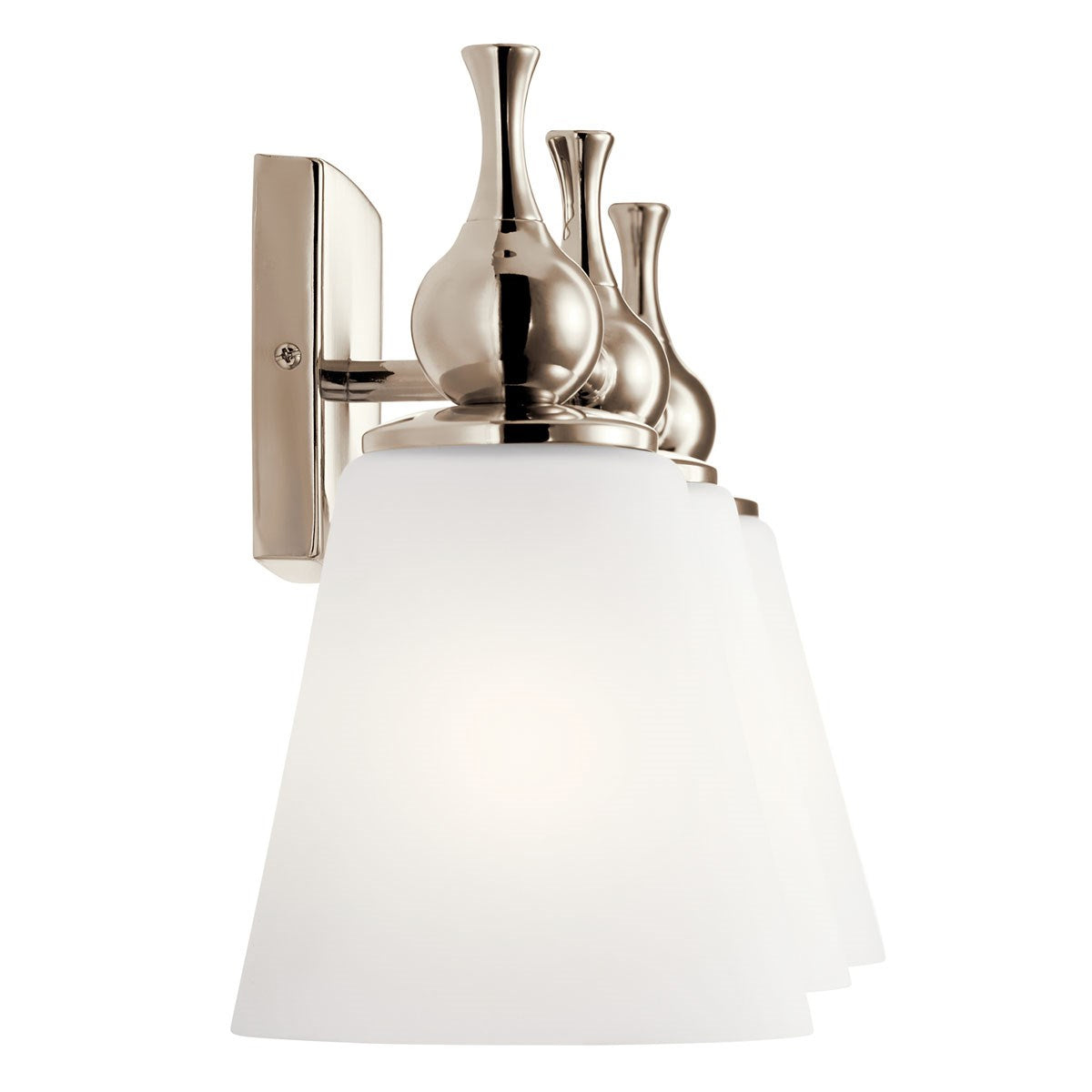 KICHLER 55092PN Cosabella 24" 3 Light Vanity Light With Etched White Glass Polished Nickel