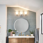 KICHLER 55092PN Cosabella 24" 3 Light Vanity Light With Etched White Glass Polished Nickel