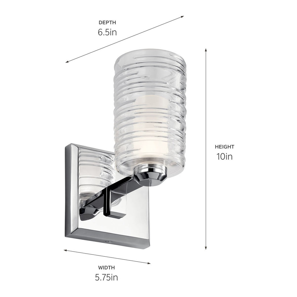 KICHLER 55095CH Giarosa 10" 1 Light Wall Sconce Chrome