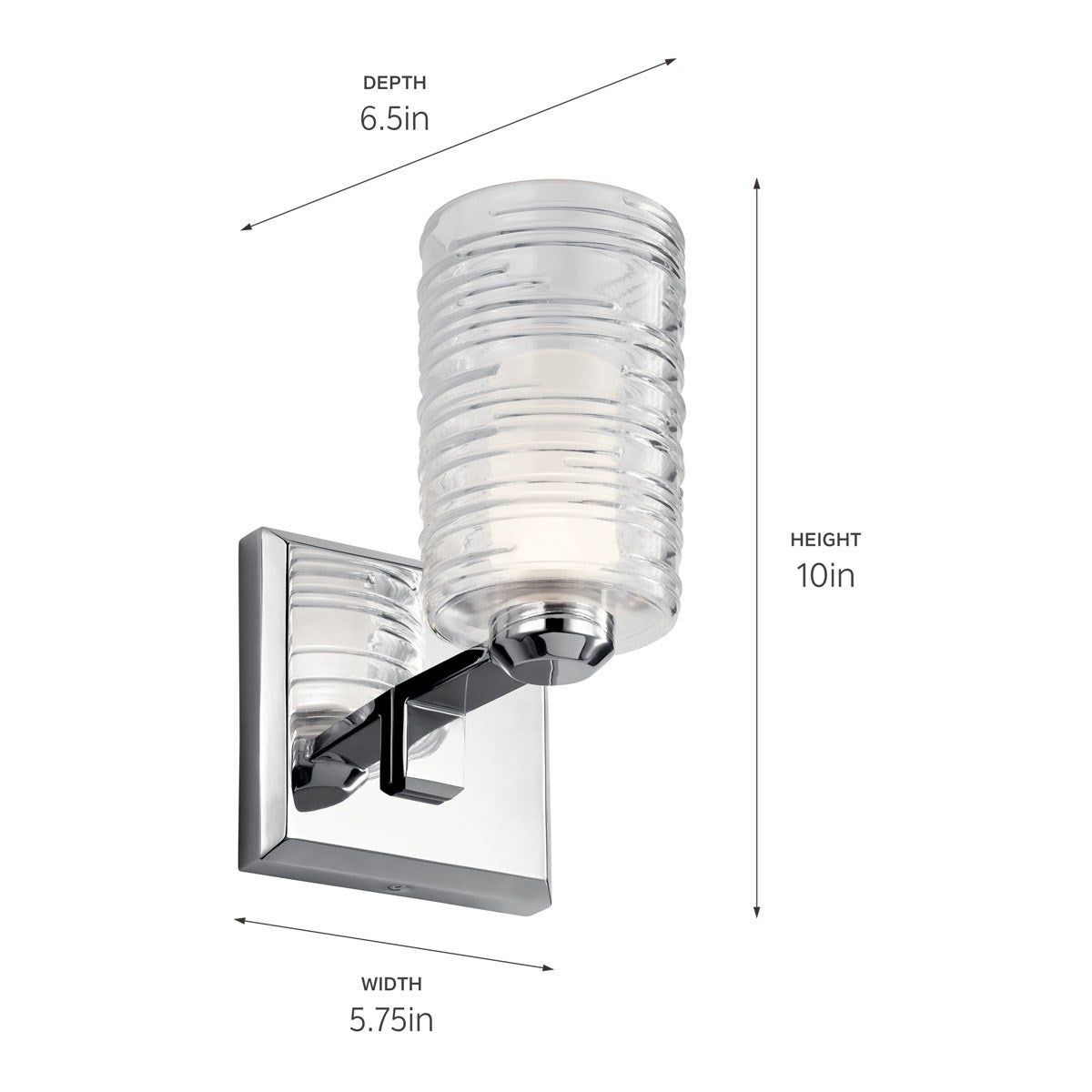 KICHLER 55095CH Giarosa 10" 1 Light Wall Sconce Chrome