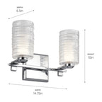 KICHLER 55096CH Giarosa 15" 2 Light Vanity Light Chrome