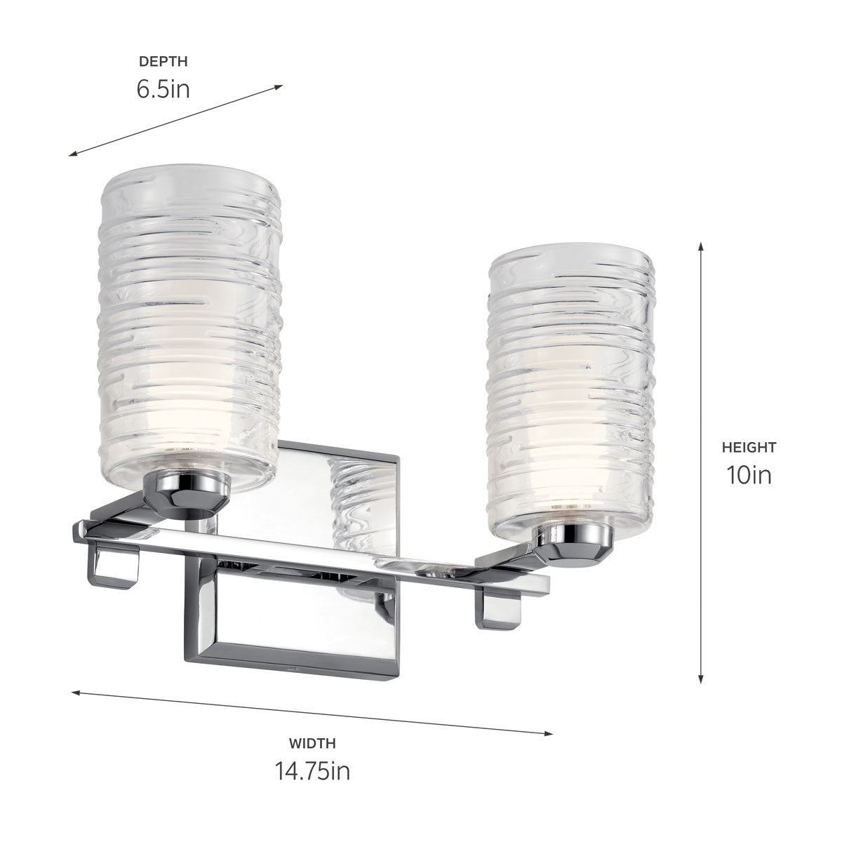 KICHLER 55096CH Giarosa 15" 2 Light Vanity Light Chrome