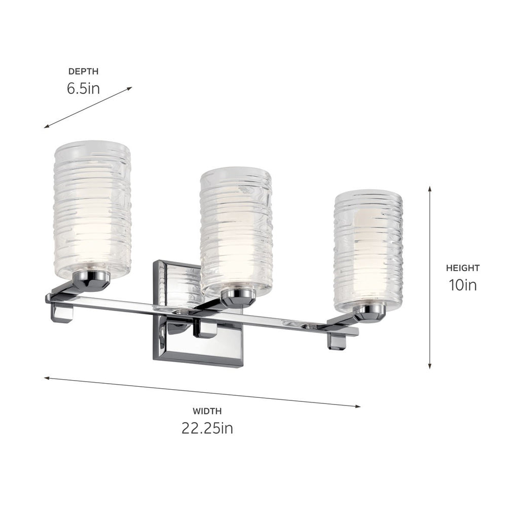 KICHLER 55097CH Giarosa 22.25" 3 Light Vanity Light Chrome