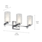 KICHLER 55097CH Giarosa 22.25" 3 Light Vanity Light Chrome