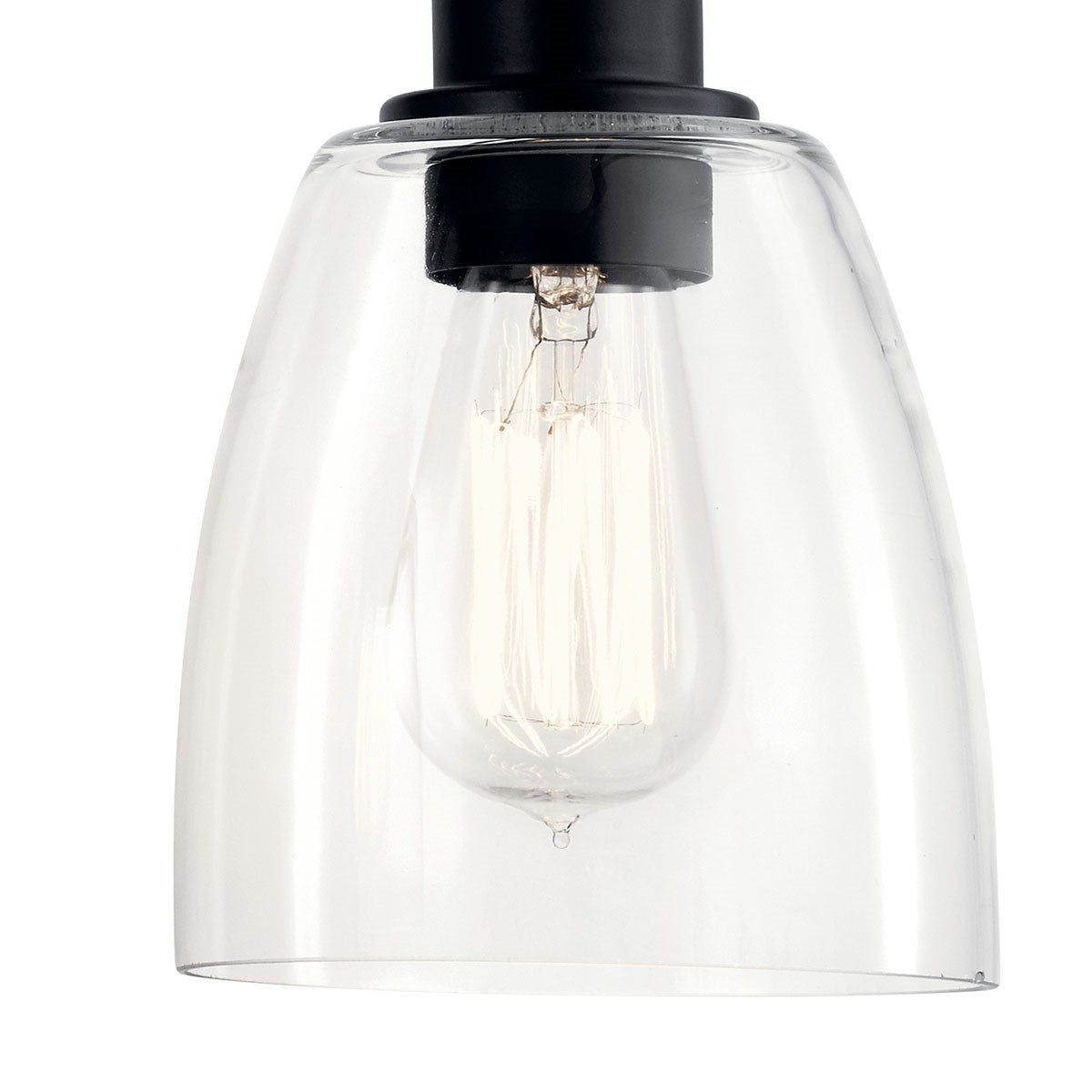 KICHLER 55101BK Meller 15" 2 Light Vanity Light With Clear Glass Black