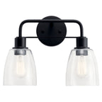KICHLER 55101BK Meller 15" 2 Light Vanity Light With Clear Glass Black