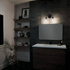 KICHLER 55101BK Meller 15" 2 Light Vanity Light With Clear Glass Black