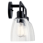 KICHLER 55102BK Meller 24" 3 Light Vanity Light With Clear Glass Black