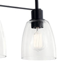 KICHLER 55102BK Meller 24" 3 Light Vanity Light With Clear Glass Black