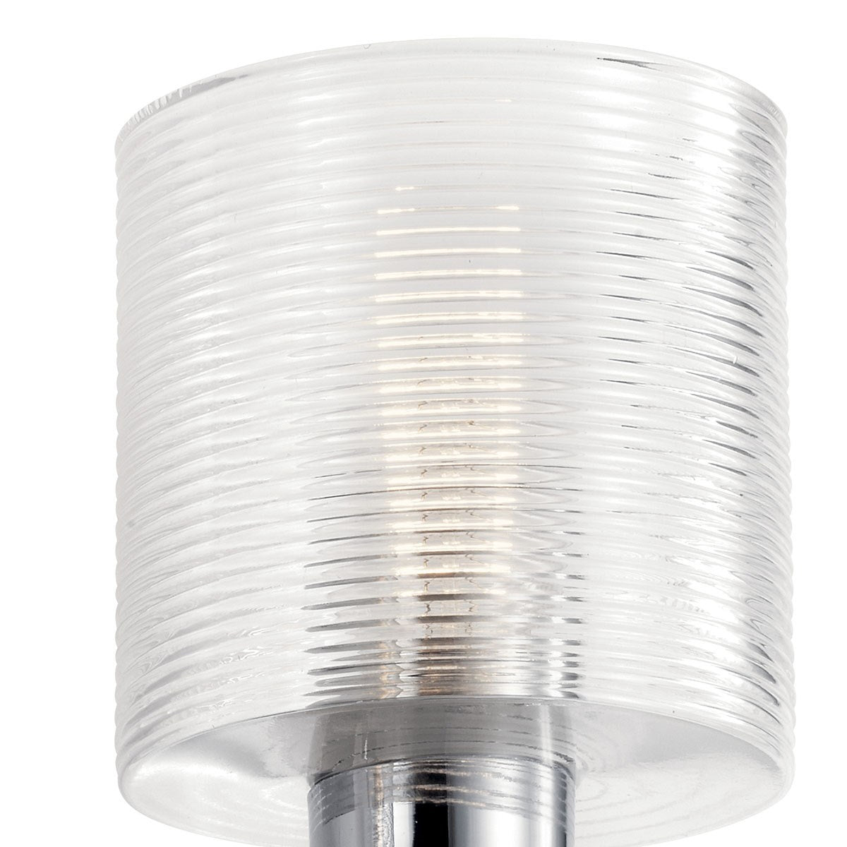 KICHLER 55106BK Harvan 15" 2 Light Vanity Light with Clear Ribbed Glass Black