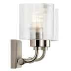 KICHLER 55106SN Harvan 15" 2 Light Vanity Light with Clear Ribbed Glass Satin Nickel