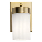 KICHLER 55110BNB Ciona 9" 1 Light Wall Sconce With Round Ribbed Glass Brushed Natural Brass