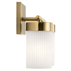 KICHLER 55111BNB Ciona 14.5" 2 Light Vanity Lighte With Round Ribbed Glass Brushed Natural Brass
