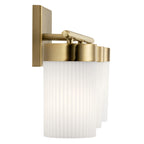 KICHLER 55112BNB Ciona 24" 3 Light Vanity Lighte With Round Ribbed Glass Brushed Natural Brass