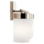 KICHLER 55112PN Ciona 24" 3 Light Vanity Light With Round Ribbed Glass Polished Nickel