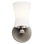 KICHLER 55115CLP Brianne 9.5" 1 Light Wall Sconce with Satin Etched Cased Opal Glass Classic Pewter