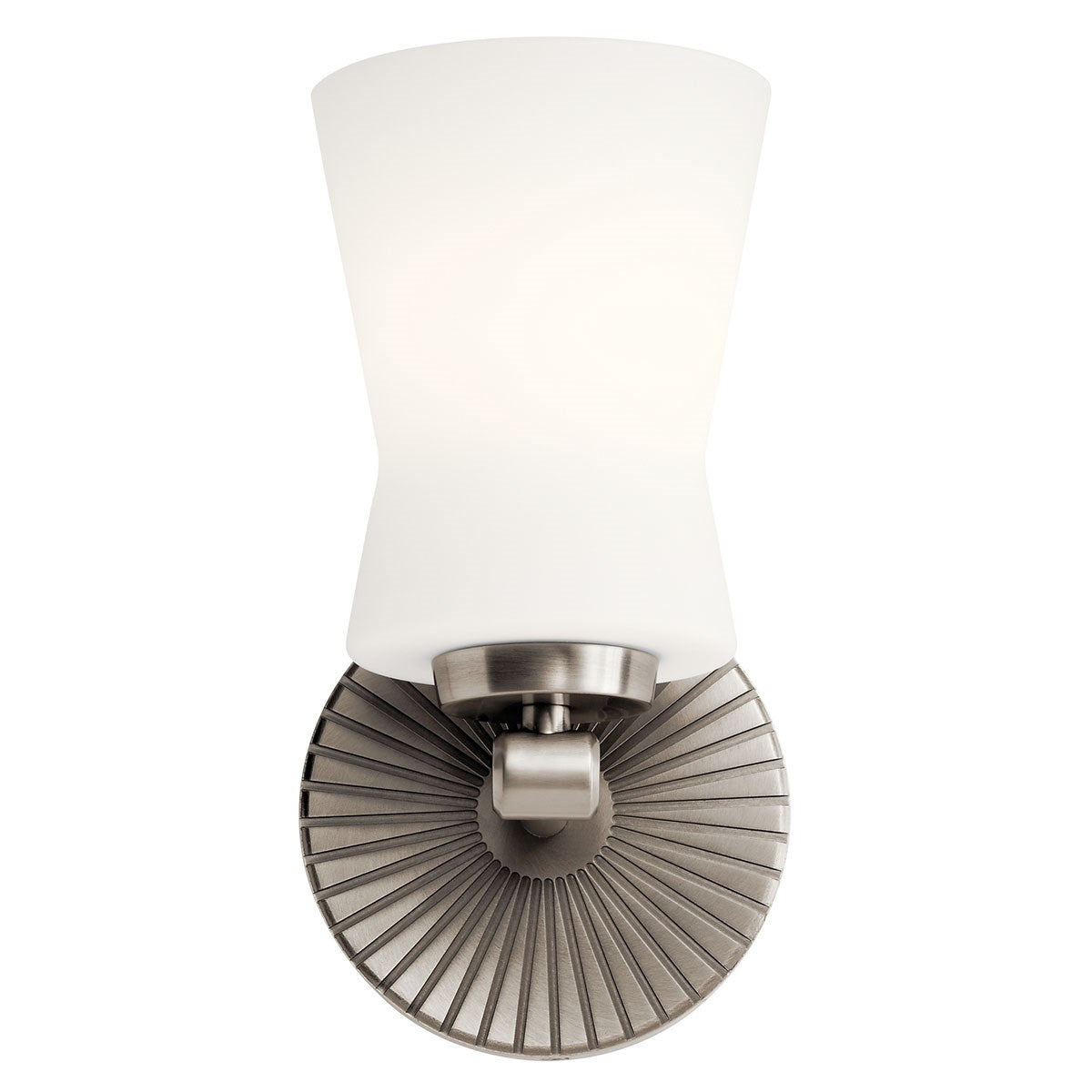 KICHLER 55115CLP Brianne 9.5" 1 Light Wall Sconce with Satin Etched Cased Opal Glass Classic Pewter