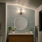 KICHLER 55116BNB Brianne 14.5" 2 Light Vanity Light with Satin Etched Cased Opal Glass Brushed Natural Brass