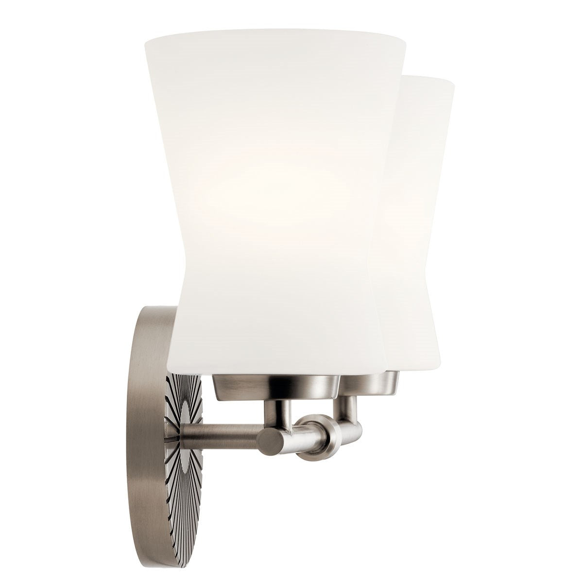 KICHLER 55116CLP Brianne 14.5" 2 Light Vanity Light with Satin Etched Cased Opal Glass Classic Pewter