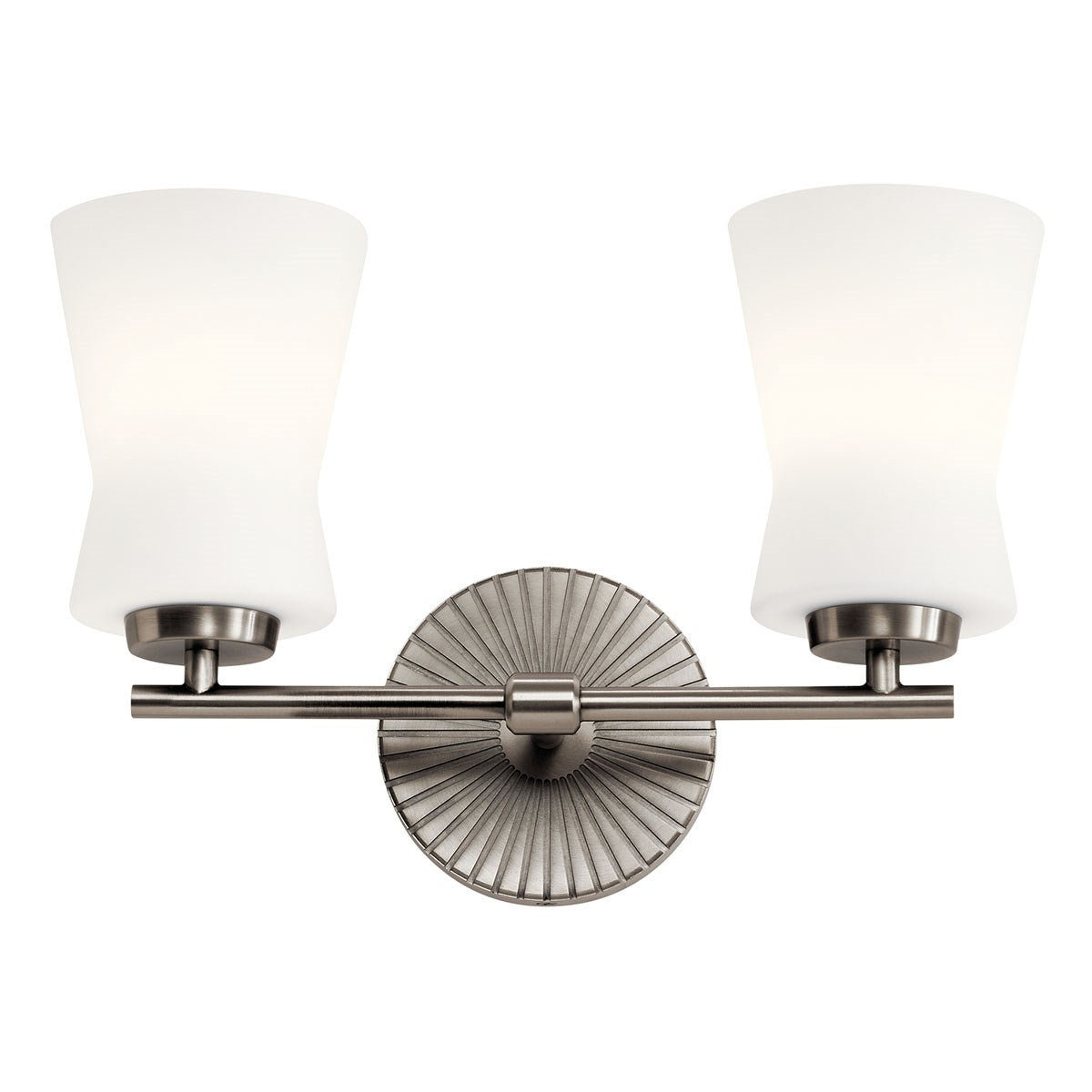 KICHLER 55116CLP Brianne 14.5" 2 Light Vanity Light with Satin Etched Cased Opal Glass Classic Pewter