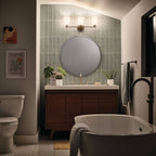 KICHLER 55117BNB Brianne 24.5" 3 Light Vanity Light with Satin Etched Cased Opal Glass Brushed Natural Brass