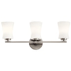 KICHLER 55117CLP Brianne 24.5" 3 Light Vanity Light with Satin Etched Cased Opal Glass Classic Pewter