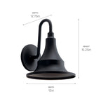 KICHLER 59055BKT Hampshire 15.25 Inch 1 Light Medium Outdoor Wall Light In Textured Black