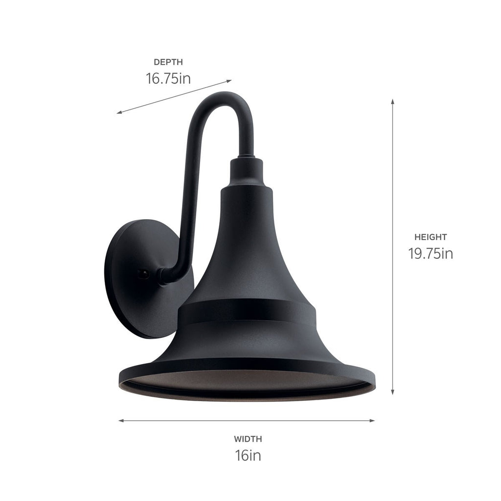 KICHLER 59056BKT Hampshire 19.75 inch 1 Light Large Outdoor Wall Light in Textured Black
