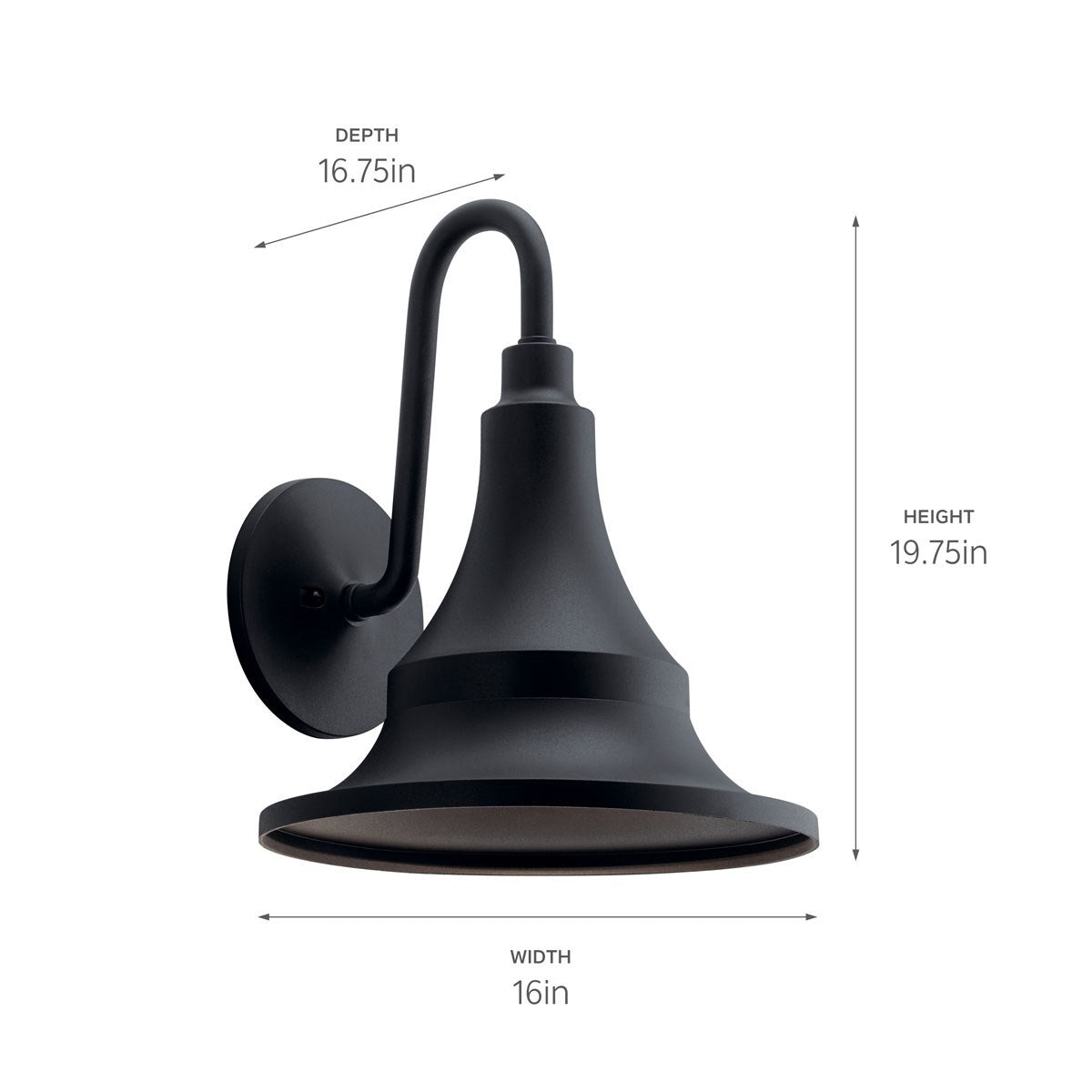KICHLER 59056BKT Hampshire 19.75 inch 1 Light Large Outdoor Wall Light in Textured Black