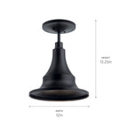 KICHLER 59057BKT Hampshire 13.25 Inch 1 Light Medium Outdoor Pendant/Semi Flush In Textured Black