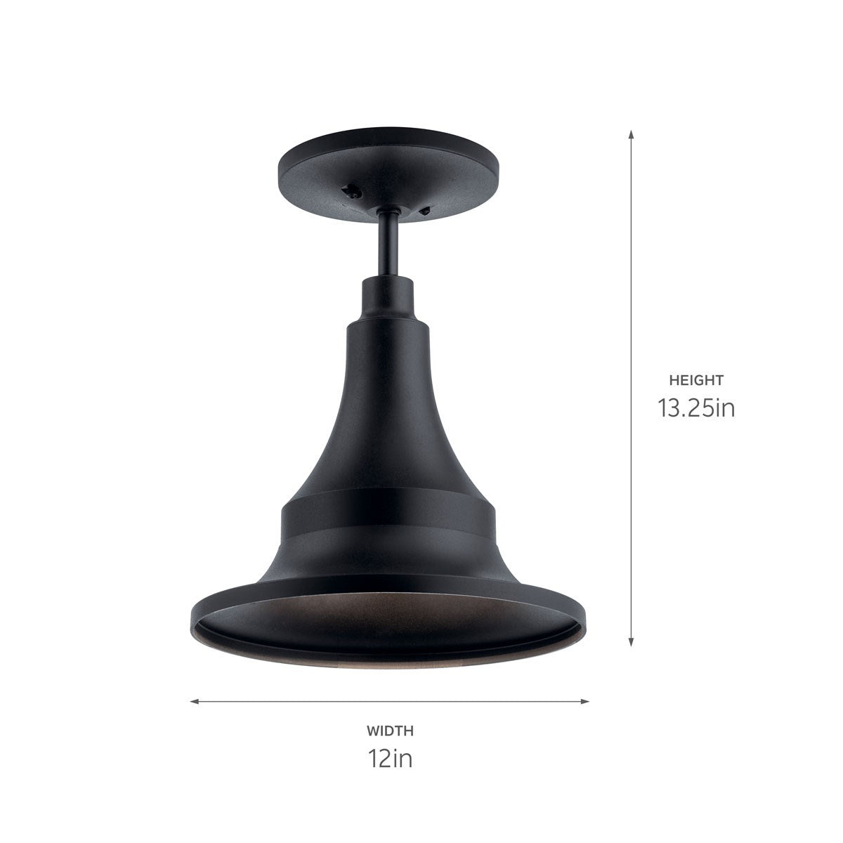 KICHLER 59057BKT Hampshire 13.25 Inch 1 Light Medium Outdoor Pendant/Semi Flush In Textured Black