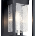 KICHLER 59060BSL Mercer 12 Inch 1 Light Outdoor Wall Light With Clear Seeded Glass In Black Finish
