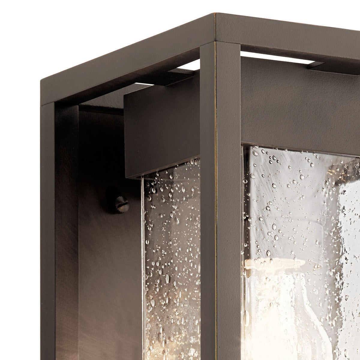 KICHLER 59060OZ Mercer 12 Inch 1 Light Outdoor Wall Light With Clear Seeded Glass In Olde Bronze